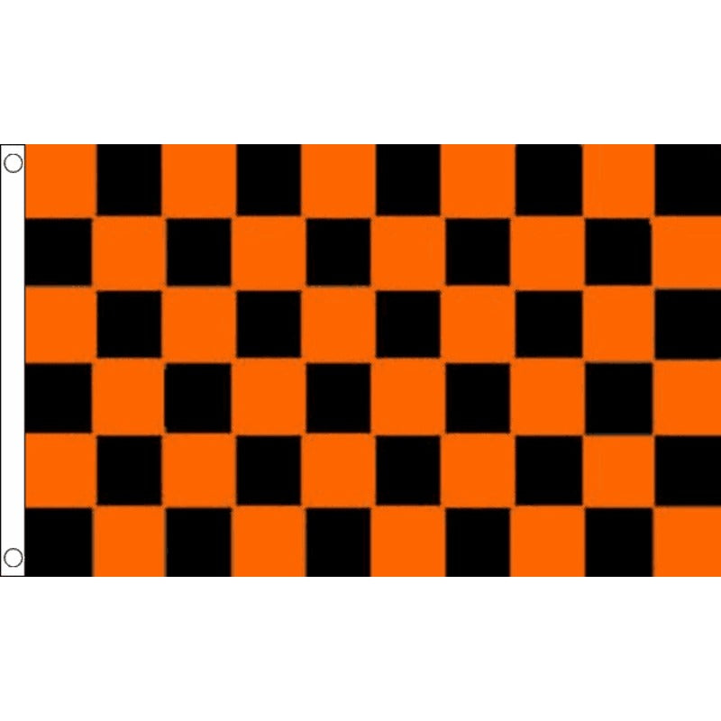 5x3 Black & Orange Chequered Flag