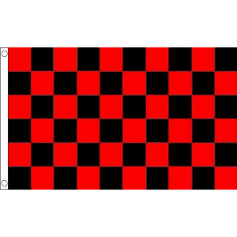 5x3 Black & Red Chequered Flag