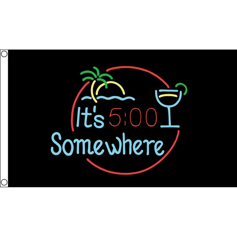5x3 It's 5 o'clock Somewhere Flag Dark