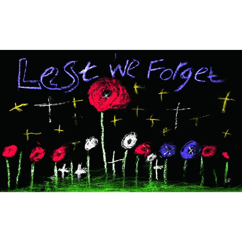 5x3 Lest We Forget Poppy Field Flag