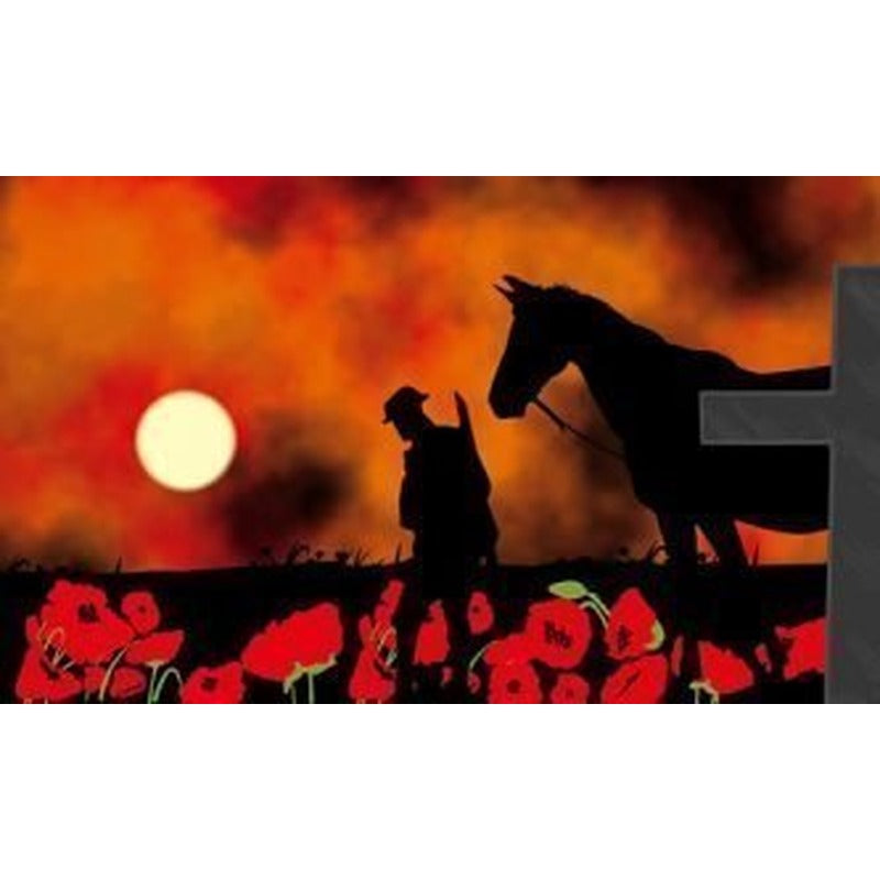 5x3 Lest We Forget War Horse Flag