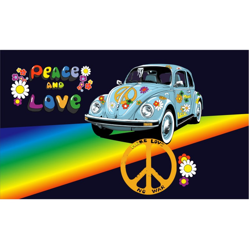 5x3 Peace Blue Beetle Flag
