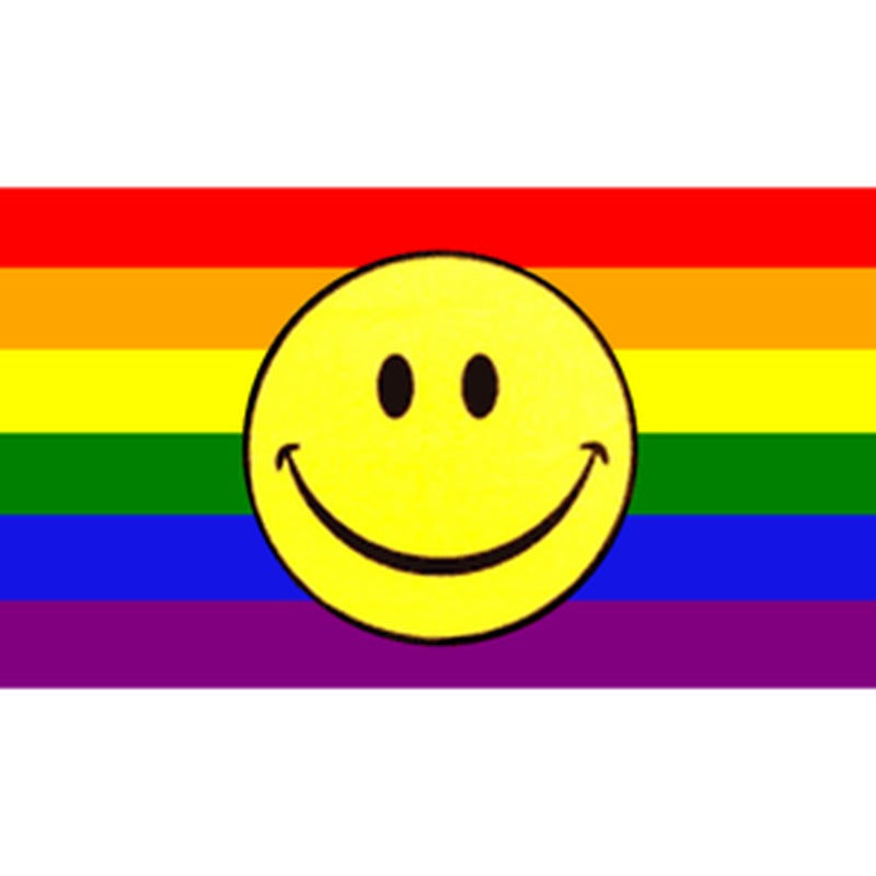 5x3 Gay Pride Smiley Flag