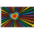 5x3 Rainbow Heart Flag
