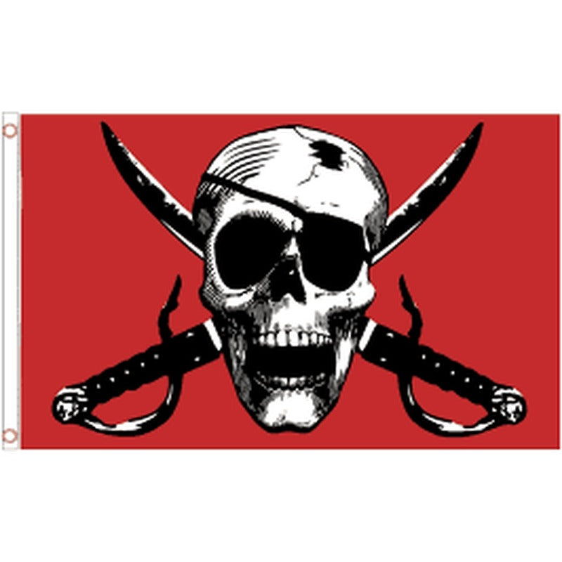 5x3 Crimson Skull Flag