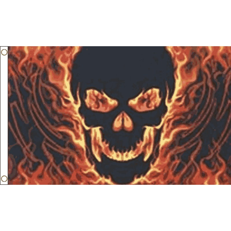 5x3 Fire Skull Flag