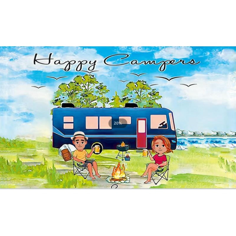 5x3 Happy Campers Campervan Flag