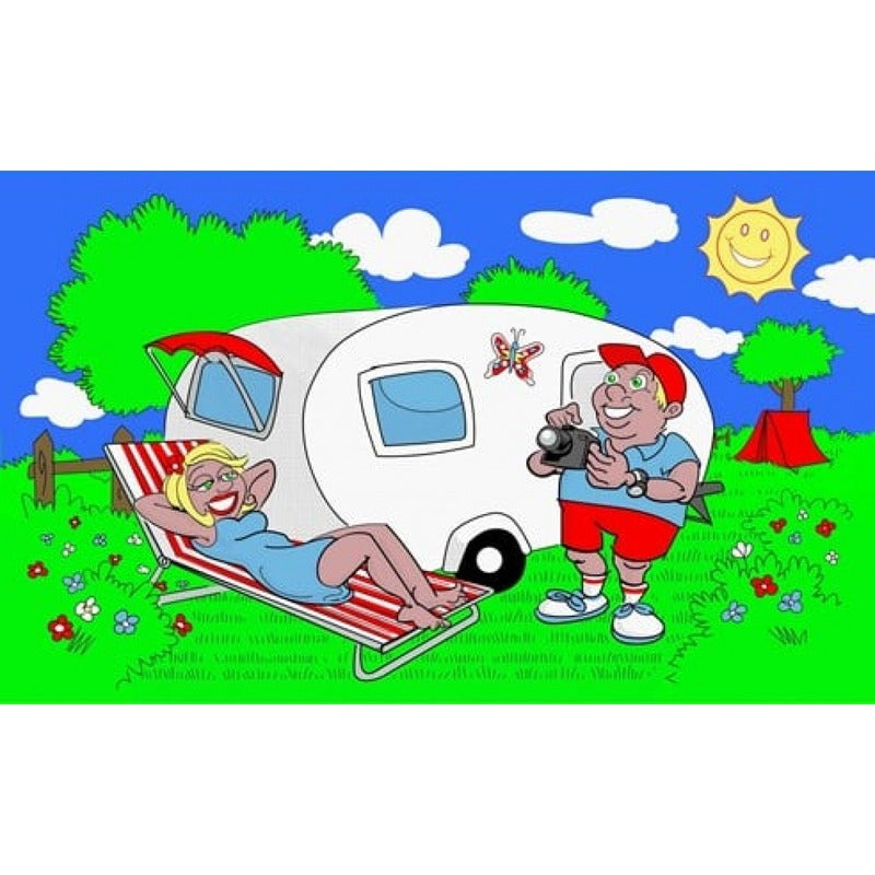 5x3 Happy Campers Caravan Flag