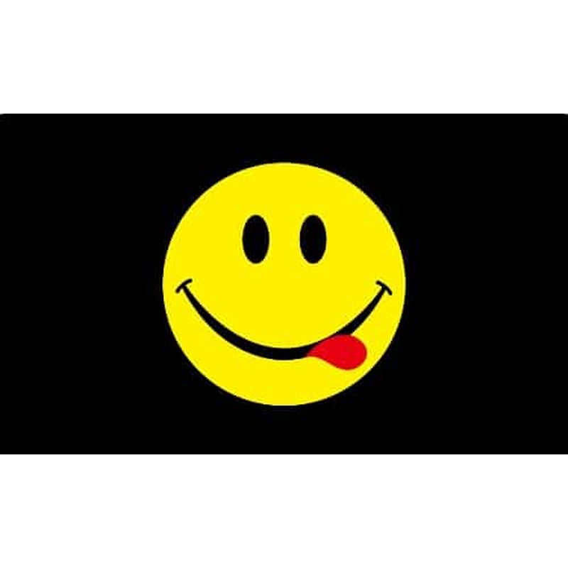 5x3 Smiley Black Flag