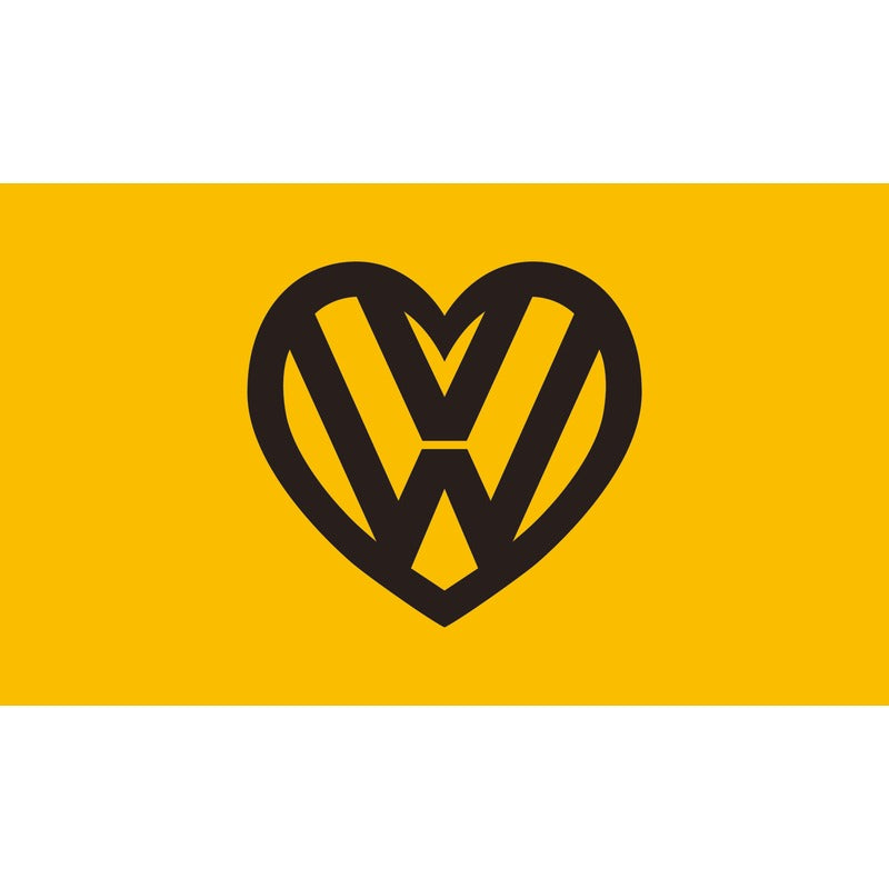 5x3 Love VW Black & Orange Flag