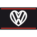 5x3 Love VW Black With Red Stripe Flag